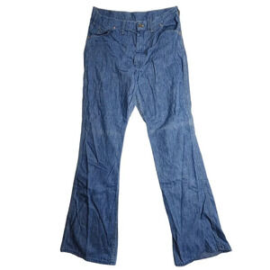 Vintage Gauchos Zip Flare Denim Jeans Scovill Zipper USA Size 33 x‎ 33